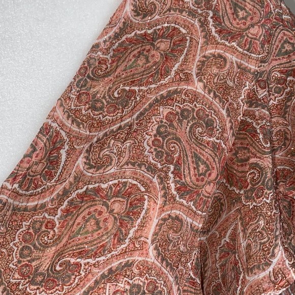 The Kooples Frilled Paisley-print  Silk Blend Woven Top PIN01 - Picture 4 of 8